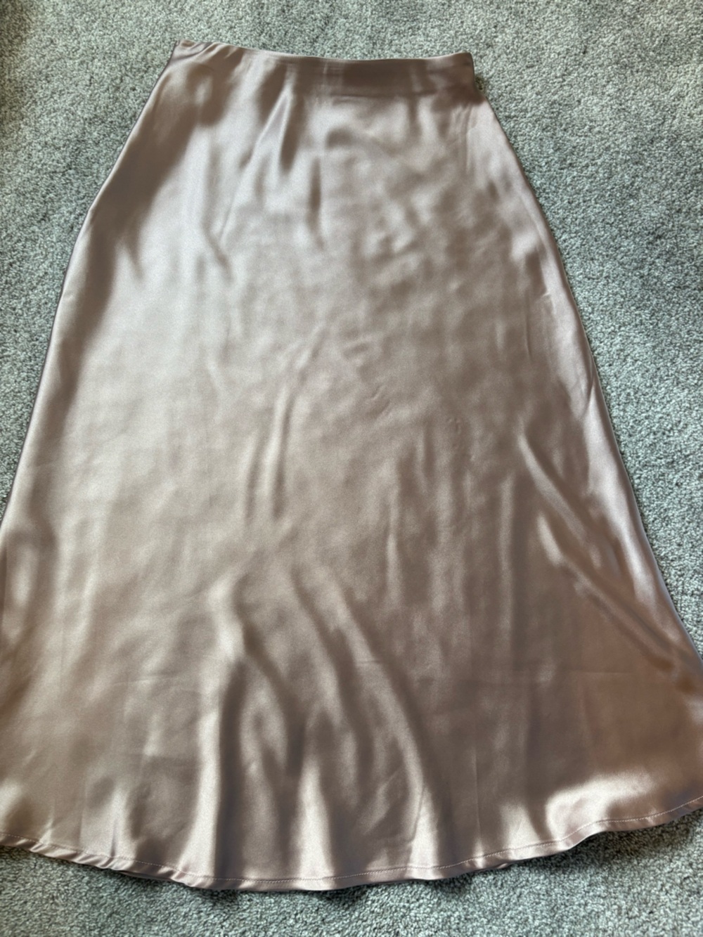 zeagoo Satin Rose Gold Midi Skort